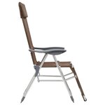 vidaXL Chaises de camping pliantes et repose-pied lot de 2 marron
