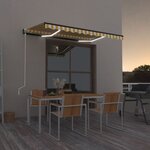 vidaXL Auvent automatique capteur de vent/LED 350x250cm Jaune et blanc