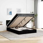 vidaXL Lit ottoman avec matelas noir 140x190 cm tissu