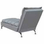 vidaXL Chaise longue de massage avec coussins gris clair tissu