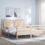vidaXL Cadre de lit avec tête de lit 160x200 cm bois massif