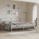 vidaXL Cadre de lit métal sans matelas et pied de lit blanc 200x200 cm