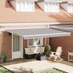 vidaXL Auvent Gris clair 4 5 × 3 5 m Polyester et métal