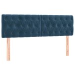 vidaXL Tête de lit à LED Bleu foncé 160x7x78/88 cm Velours