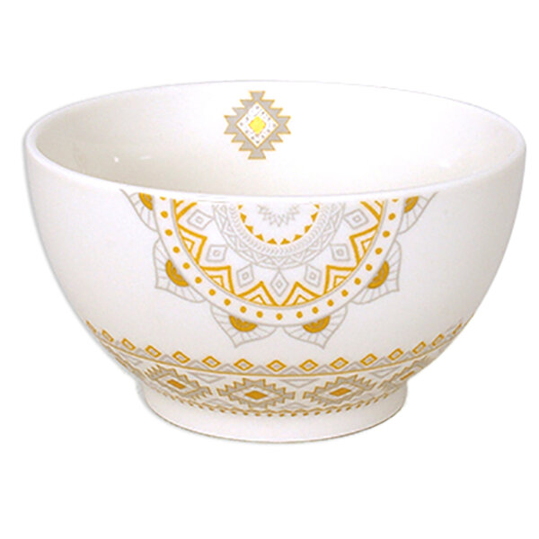 Bol amérindien en porcelaine blanc 480 ml