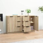 vidaXL Buffets 2 Pièces Chêne sonoma 60x30x70 cm Bois d'ingénierie