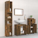 vidaXL Ensemble de meubles de salle de bain 4 Pièces Chêne fumé Bois