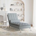 vidaXL Chaise longue de massage avec traversin gris clair tissu