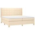 vidaXL Sommier à lattes de lit matelas et LED Crème 200x200 cm Tissu
