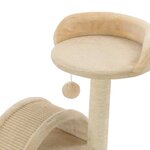 vidaXL Arbre à chat avec griffoir en sisal 40 cm Beige et Marron