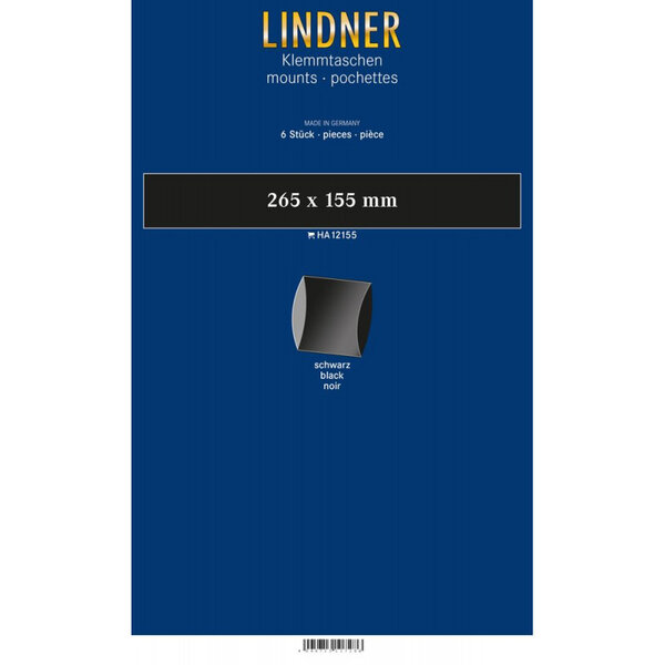 Bandes double soudure 265 x 155 mm pour blocs  carnets de timbres. Fond - Noir