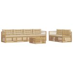 vidaXL Ensemble de canapés d'extérieur 7 pc Blanc et Beige Polyester