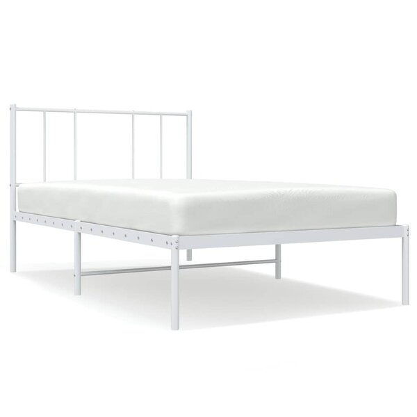 vidaXL Cadre de lit métal sans matelas et tête de lit blanc 100x200 cm