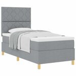 vidaXL Lit à ressorts avec matelas Gris clair 100 x 200 cm tissu