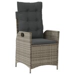 vidaXL Ensemble de salle à manger de jardin de 7 pièces avec coussins gris poly rattan