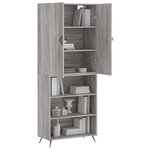 vidaXL Buffet haut Sonoma gris 69 5x34x180 cm Bois d'ingénierie