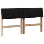 vidaXL Tête de lit capitonnée Noir 135 cm Pin massif
