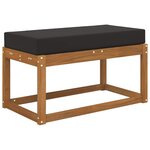 vidaXL Coussin de Siège d'Extérieur Noir 80 x 40 x 8 cm