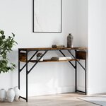 vidaXL Table console avec étagère chêne fumé 105x30x75 cm