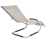 vidaXL Chaise longue avec oreiller Aluminium et textilène Crème