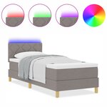 vidaXL Lit à ressorts avec matelas et LED taupe 80x200 cm en tissu
