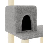 vidaXL Arbre à chat avec griffoirs en sisal gris clair 118 5 cm