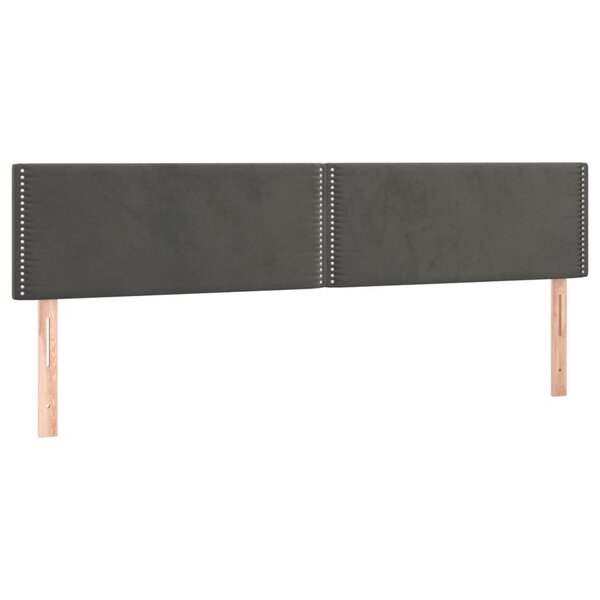 vidaXL Têtes de lit 2 Pièces Gris foncé 100x5x78/88 cm Velours