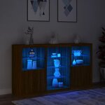 vidaXL Buffet avec lumières LED chêne marron 181 5x37x100 cm