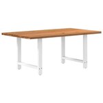 vidaXL Table à manger marron clair bois de chêne massif rectangulaire