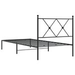 vidaXL Cadre de lit métal sans matelas avec tête de lit noir 90x190 cm
