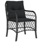 vidaXL Ensemble de Salle à Manger de Jardin de 7 Pièces avec Coussins Noir Poly Rattan