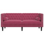 vidaXL Canapé Chesterfield avec traversins 2 places velours
