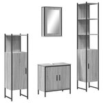 vidaXL Ensemble de meubles de salle de bain 4 Pièces Sonoma gris