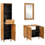 vidaXL Ensemble de mobilier de salle de bain avec tiroir 3 Pièces Marron