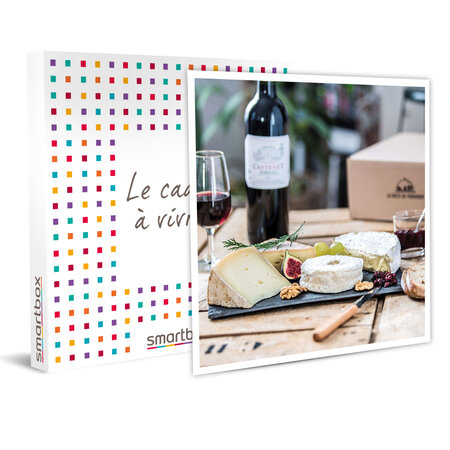 SMARTBOX - Coffret Cadeau - Assortiment de 3 délicieux fromages, vin rouge et spécialités artisanales - .