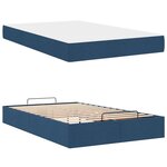 vidaXL Cadre de lit avec matelas avec matelas 2 Pièces Bleu tissu