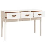 vidaXL Table console Blanc 114x40x75 cm Bois massif de pin