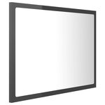 vidaXL Miroir LED de salle de bain Gris brillant 60x8 5x37cm Acrylique