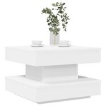 vidaXL Table basse rotative à 360 degrés blanc 50x50x34 5 cm