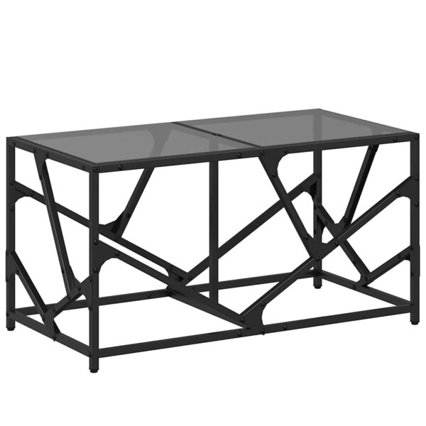 vidaXL Table basse avec dessus en verre noir 78 5x40x41 cm acier