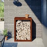 VidaXL Étagère à bois 60x40x80 cm acier résistant aux intempéries