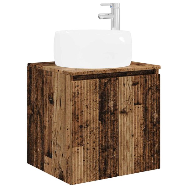 vidaXL Vanité de lavabo mural Bois ancien 49 5 x 44 5 x 66 cm