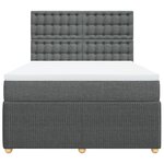 vidaXL Sommier à lattes de lit avec matelas Gris foncé 140x190cm Tissu