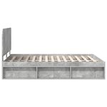 vidaXL Cadre de lit Béton 140 x 200 cm Bois de pin massif