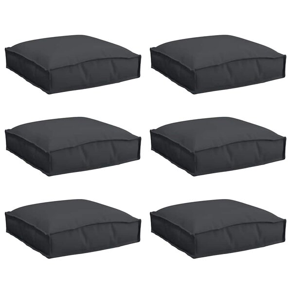 vidaXL Coussin 6 Pièces Noir 40 x 40 x 8 cm Tissu Oxford