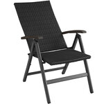 Tectake Fauteuil de jardin pliable MELBOURNE - noir