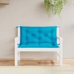 vidaXL Coussins de banc de jardin 2 Pièces bleu clair tissu Oxford