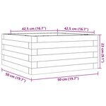 vidaXL Jardinière blanc 50x50x23 cm bois de pin massif