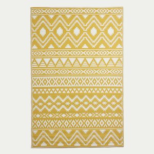 Tapis extérieur terrasse réversible - Tapis de jardin imperméable et résistant UV - Anna - Jaune - 120x180 cm - HOMESCAPES