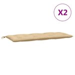 vidaXL Coussins de banc de jardin lot de 2 beige mélangé tissu
